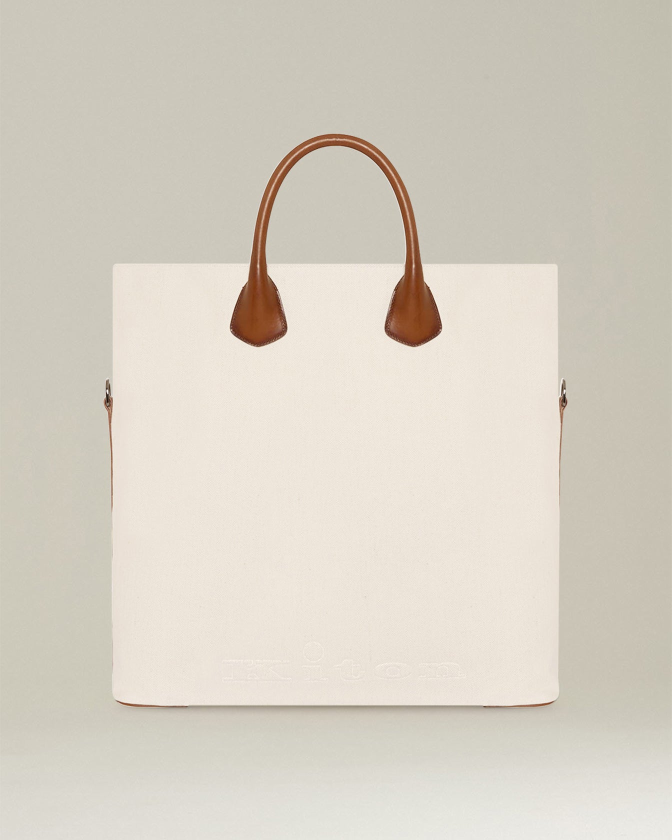 COTTON AND LEATHER TOTE BAG