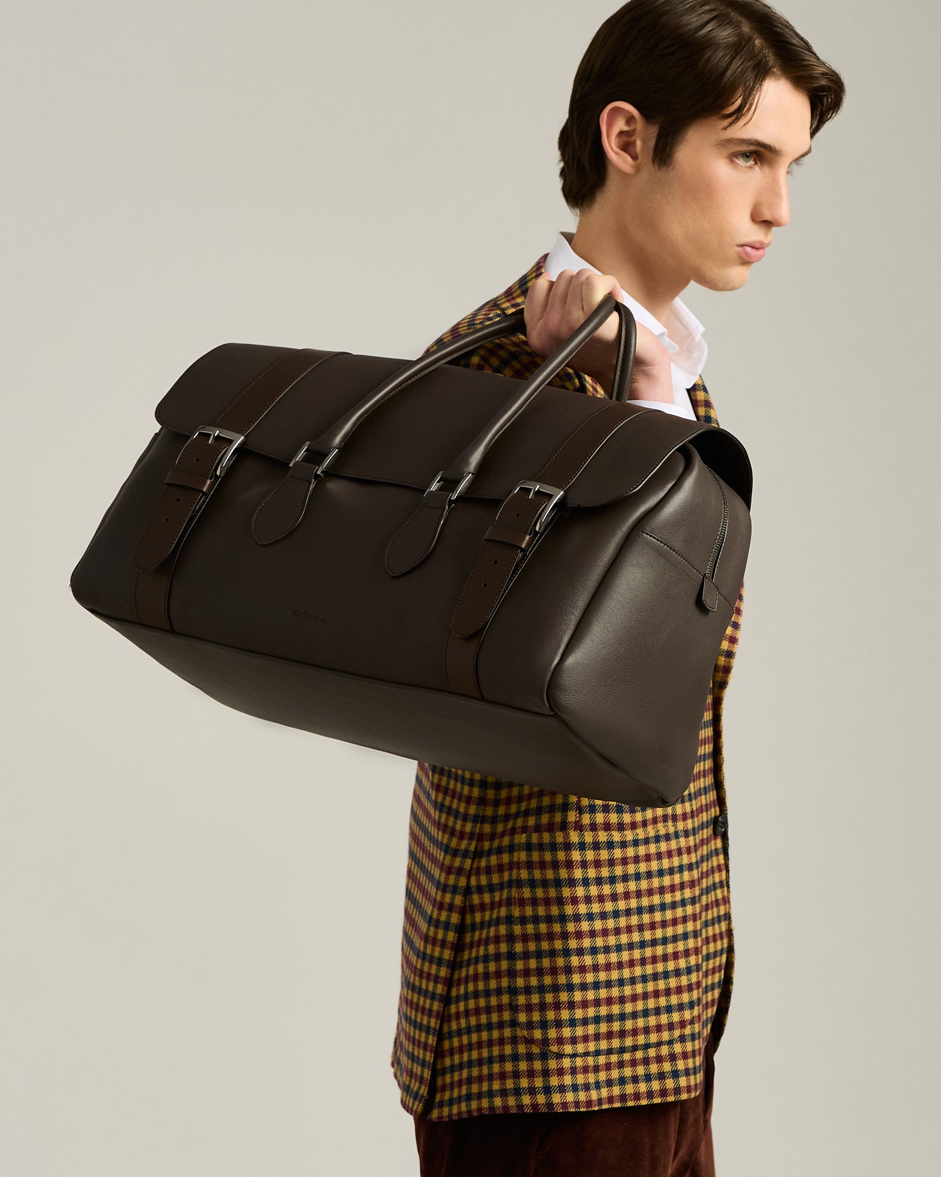 DARK BROWN CALFSKIN WEEKEND BAG
