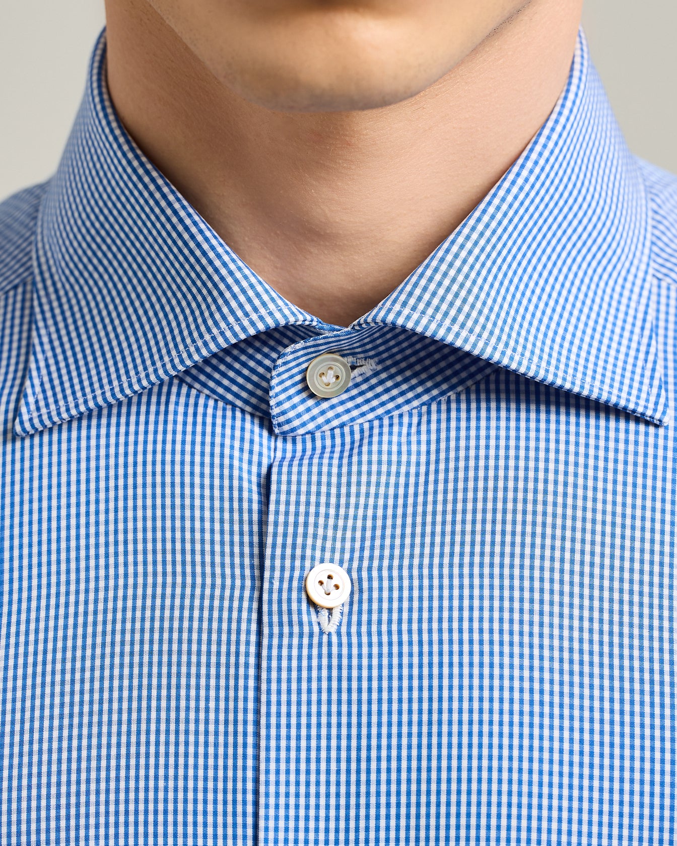 FORMAL' REGULAR FIT SHIRT IN LIGHT BLUE CHECKED COTTON