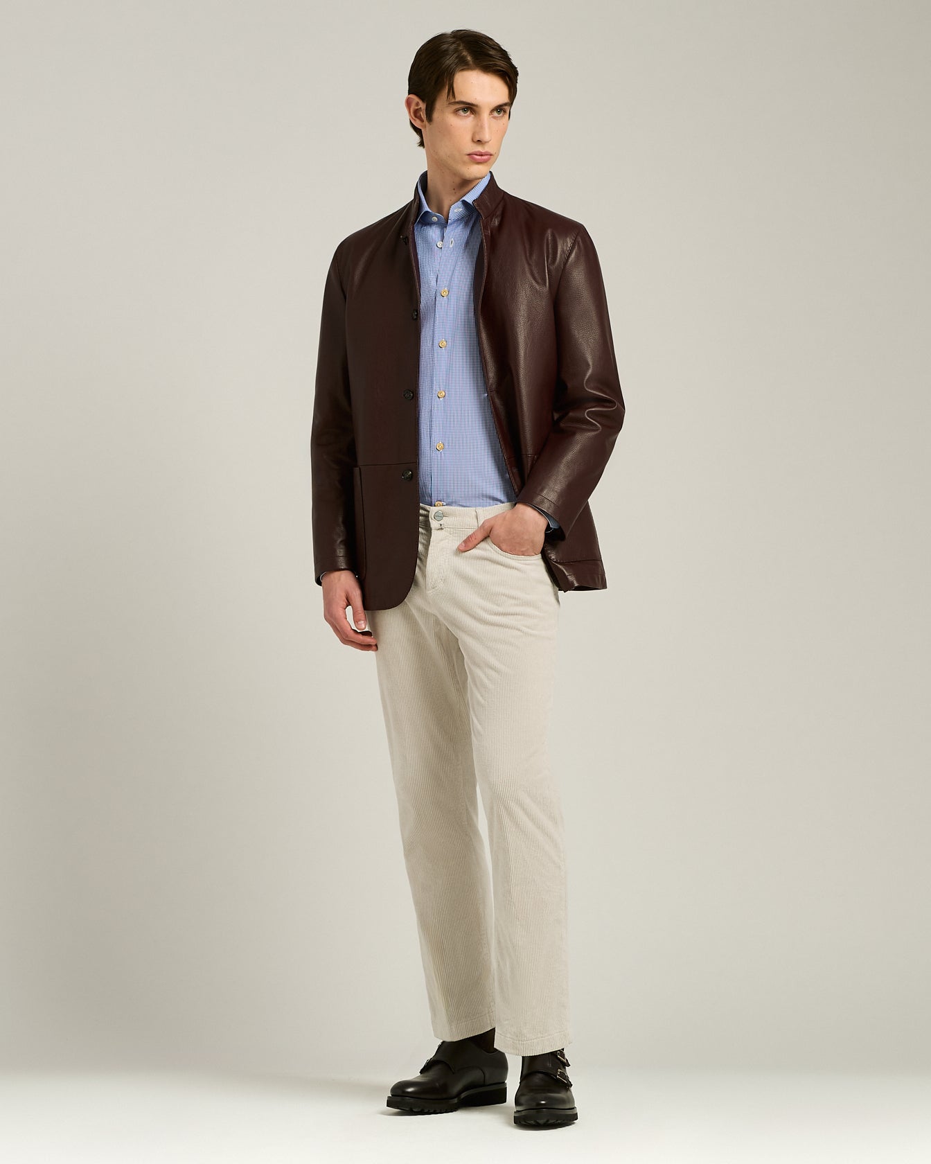 FORMAL' REGULAR FIT SHIRT IN LIGHT BLUE CHECKED COTTON