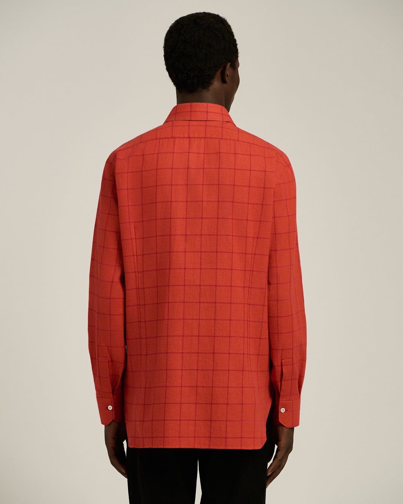 RED PLAID SHIRT IN COTTON FLANNEL