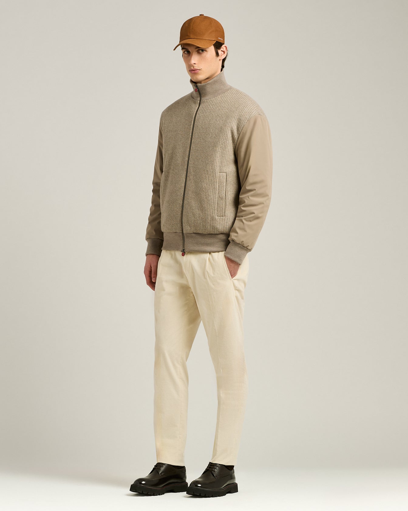 COGNAC LEATHER BASEBALL CAP