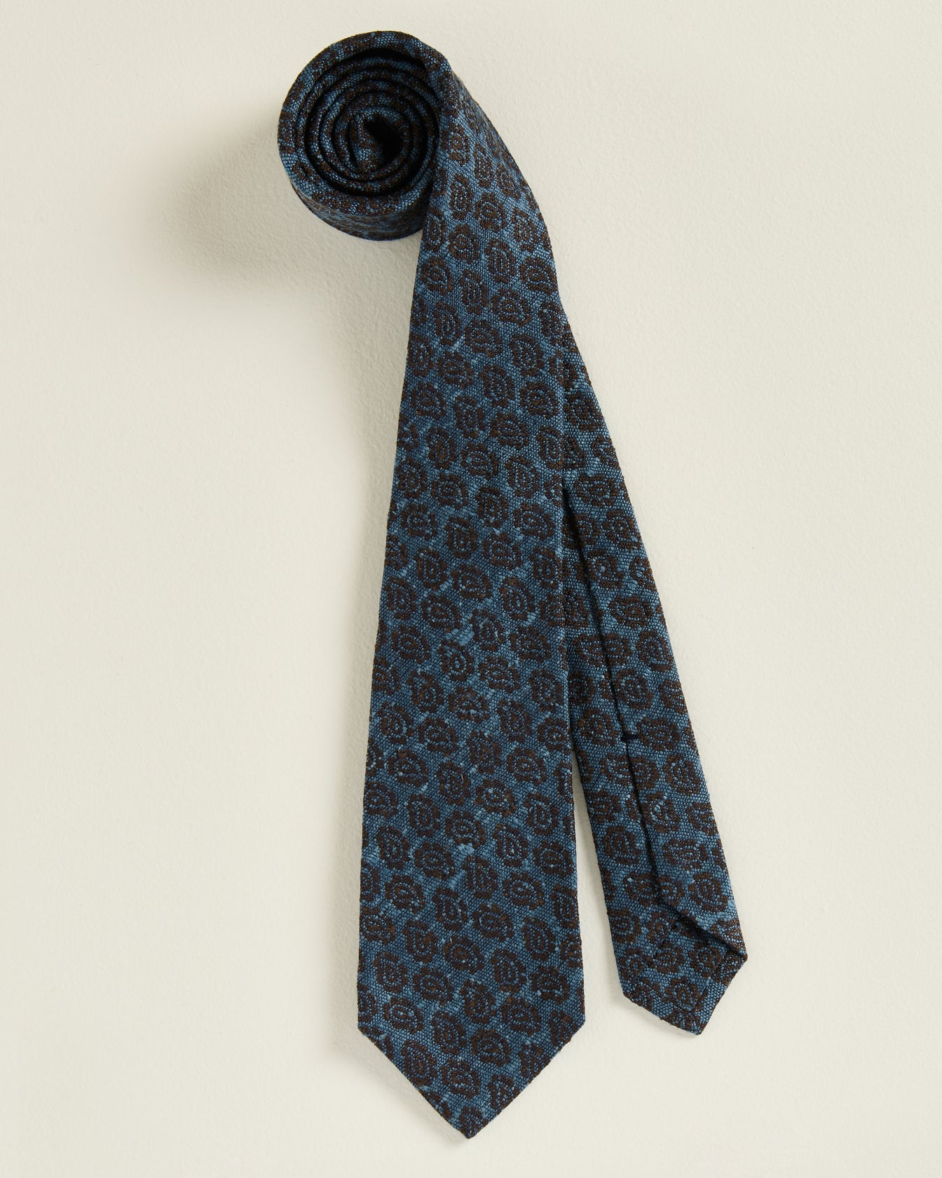 men's blue knit micro pattern tie