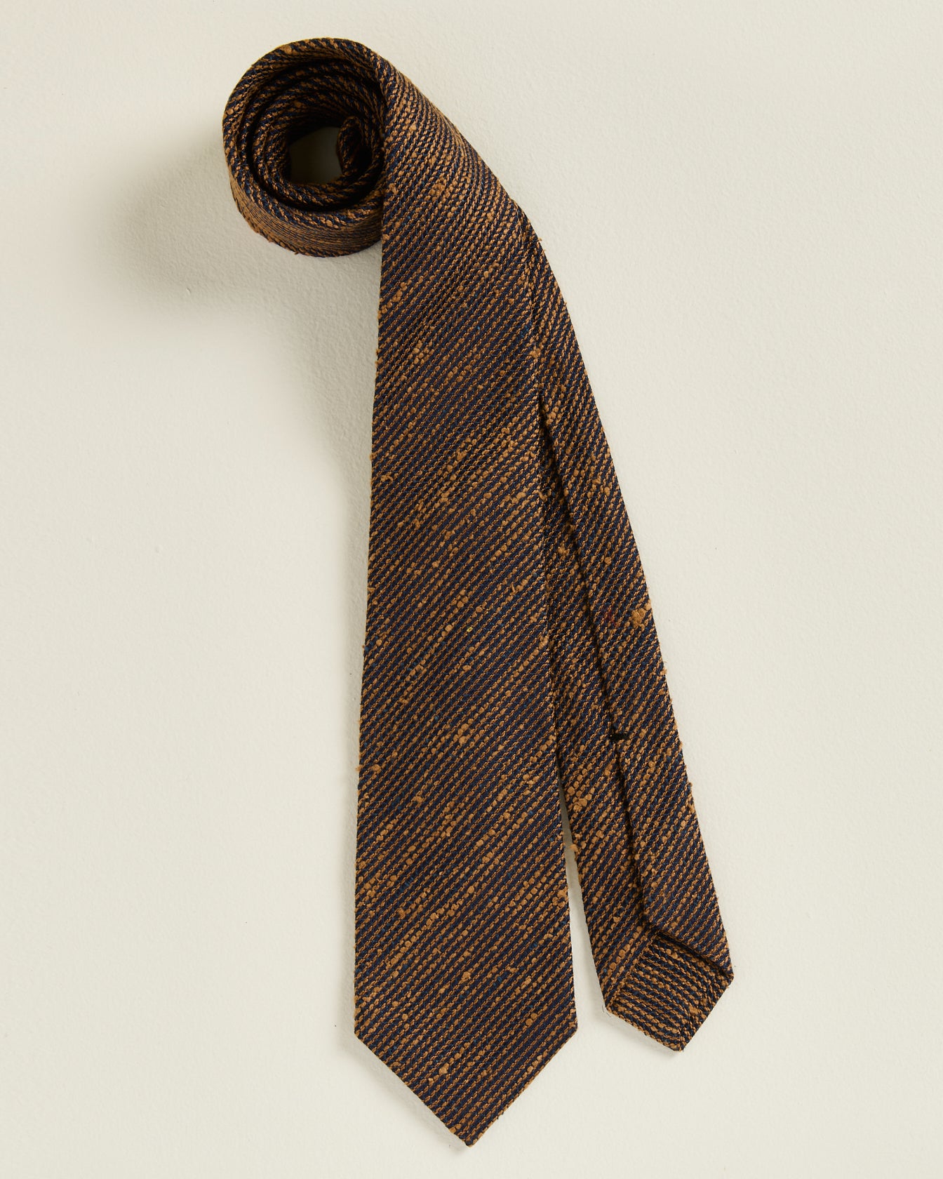 men's orange brown diagonal striped tie