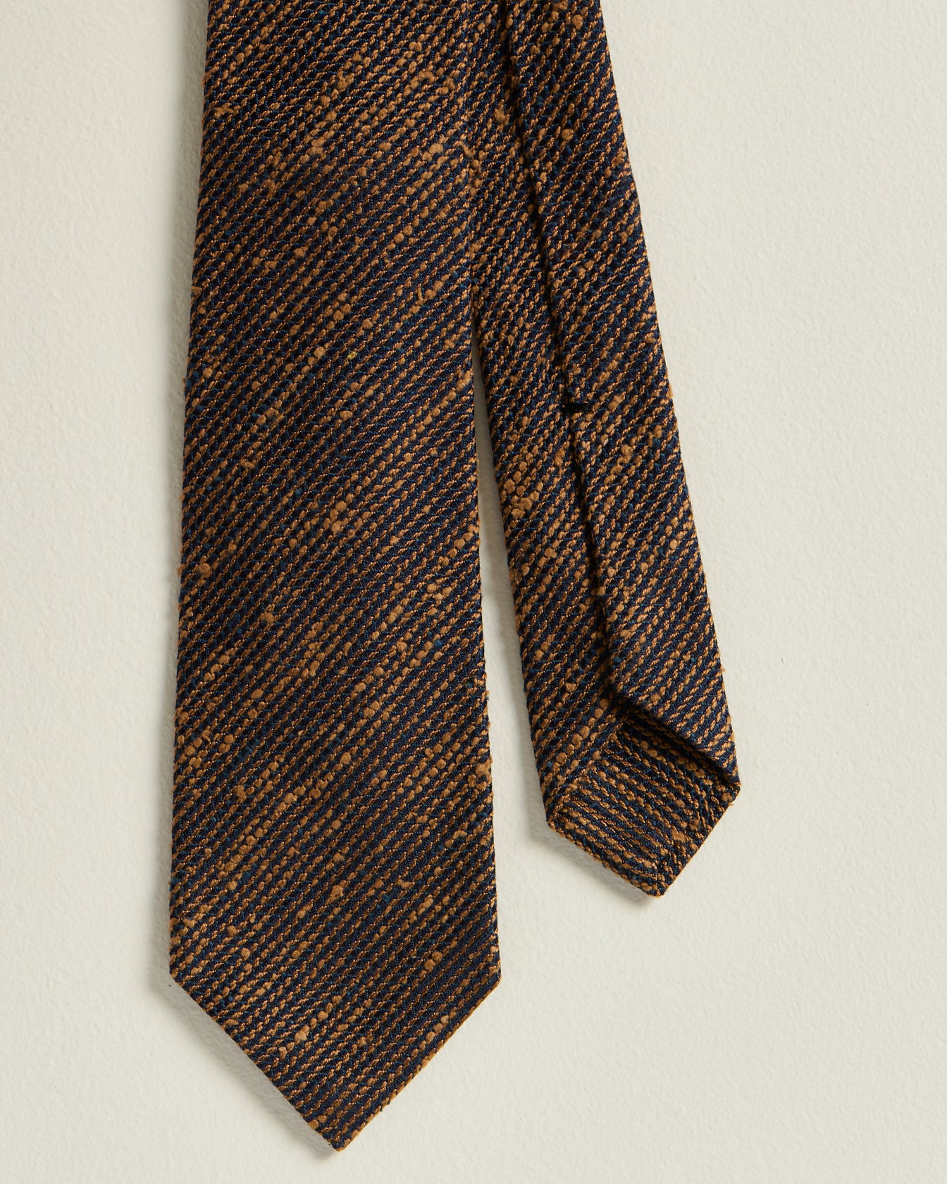 men's orange brown diagonal striped tie