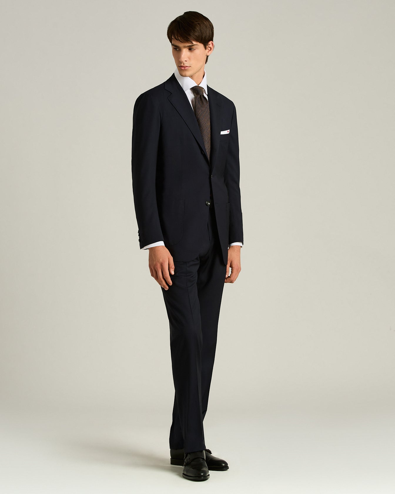 men's brown gold diagonal striped silk tie