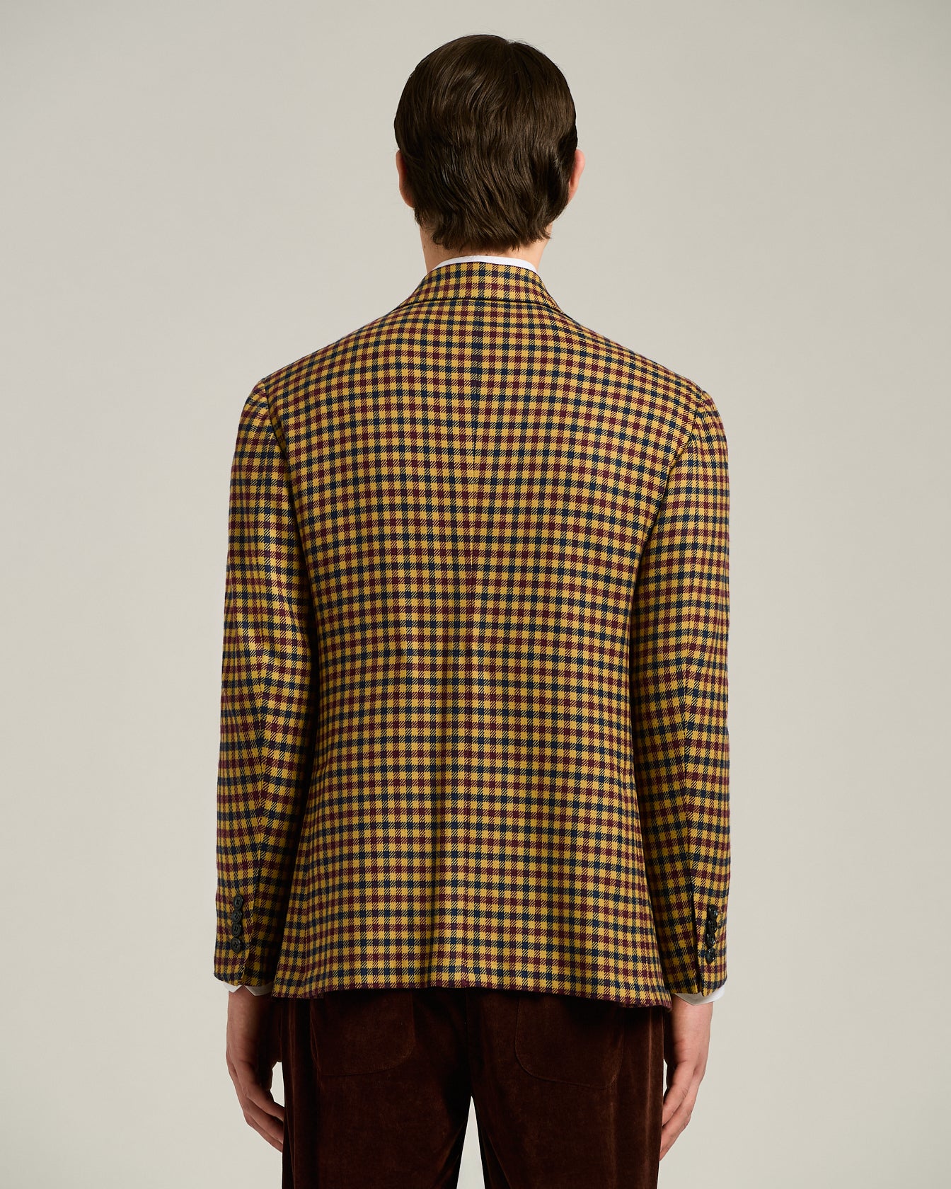 CASHMERE BLAZER WITH YELLOW MICRO-CHECK