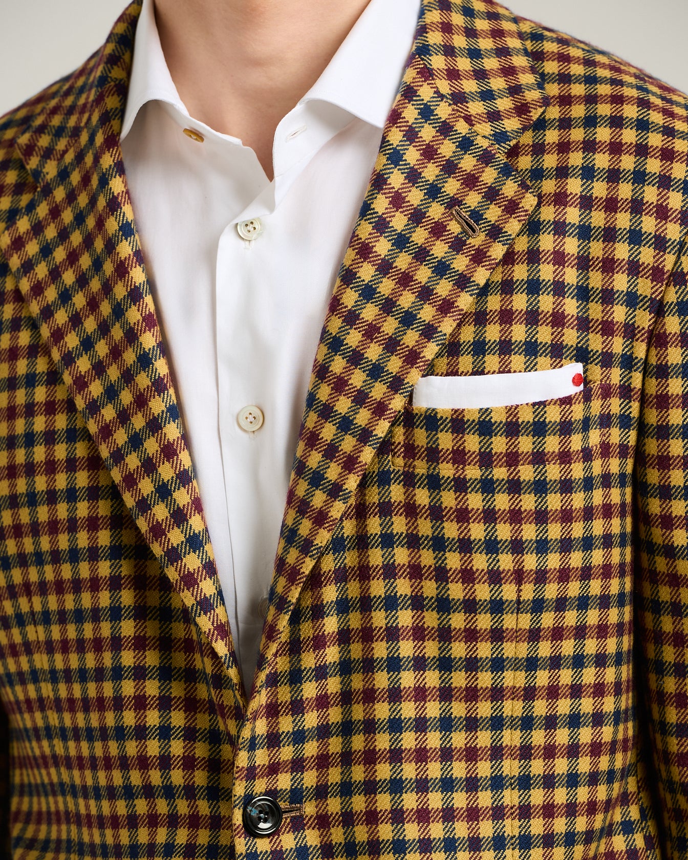 CASHMERE BLAZER WITH YELLOW MICRO-CHECK