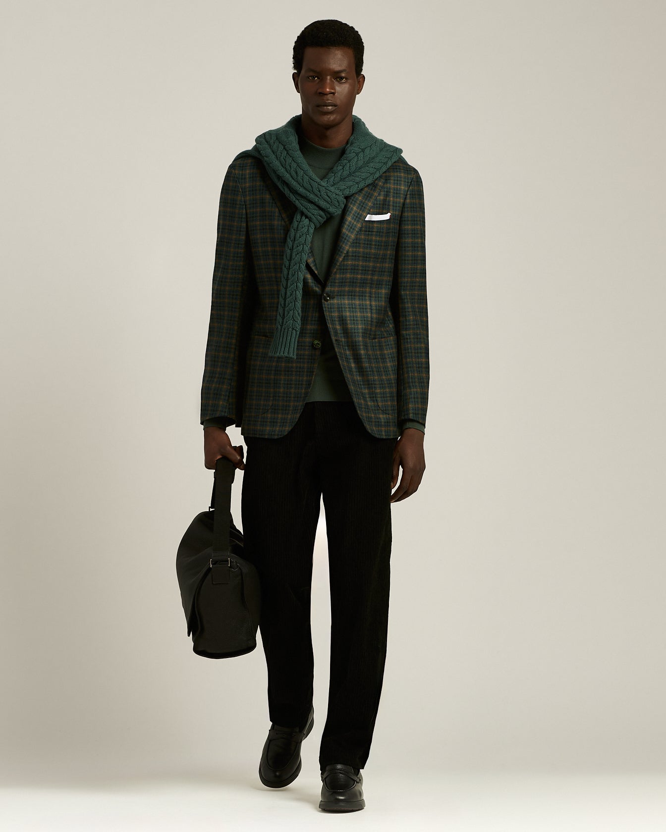 GREEN CHECKED CASHMERE BLAZER