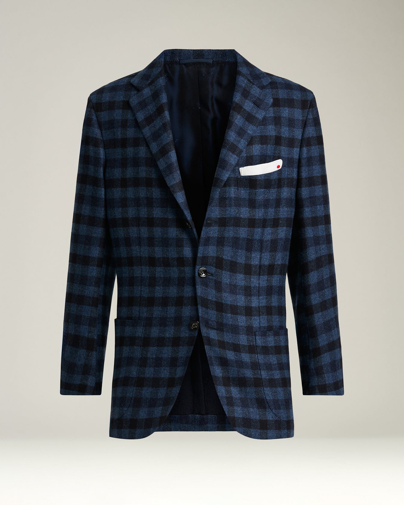 single-breasted checked blazer in cashmere, vicuña and silk
