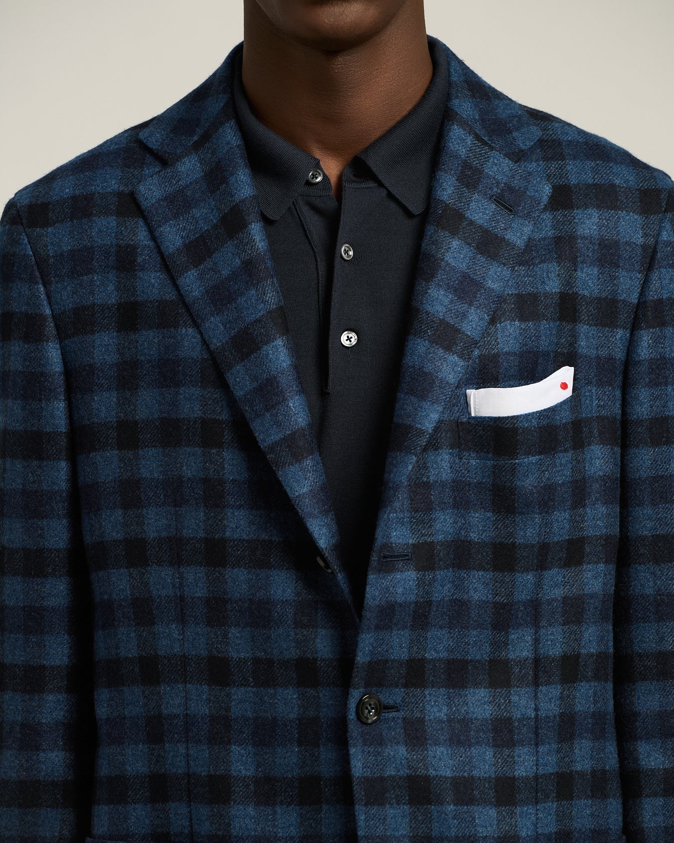 single-breasted checked blazer in cashmere, vicuña and silk