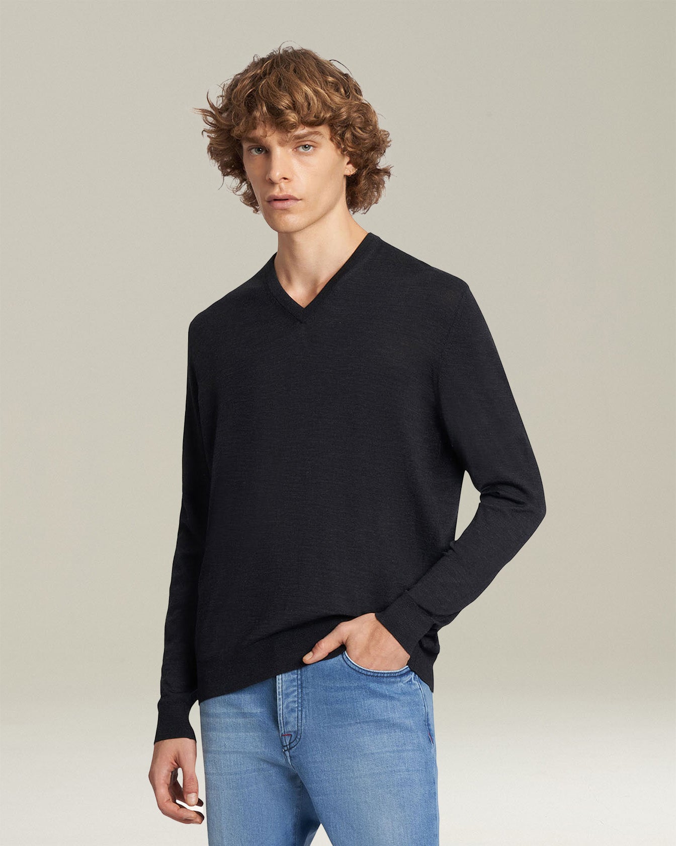 JERSEY V-NECK WOOL