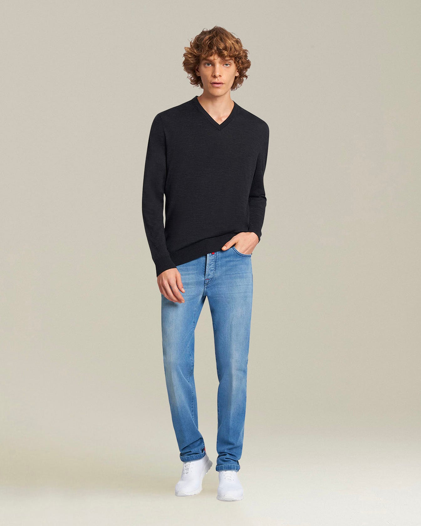 JERSEY V-NECK WOOL