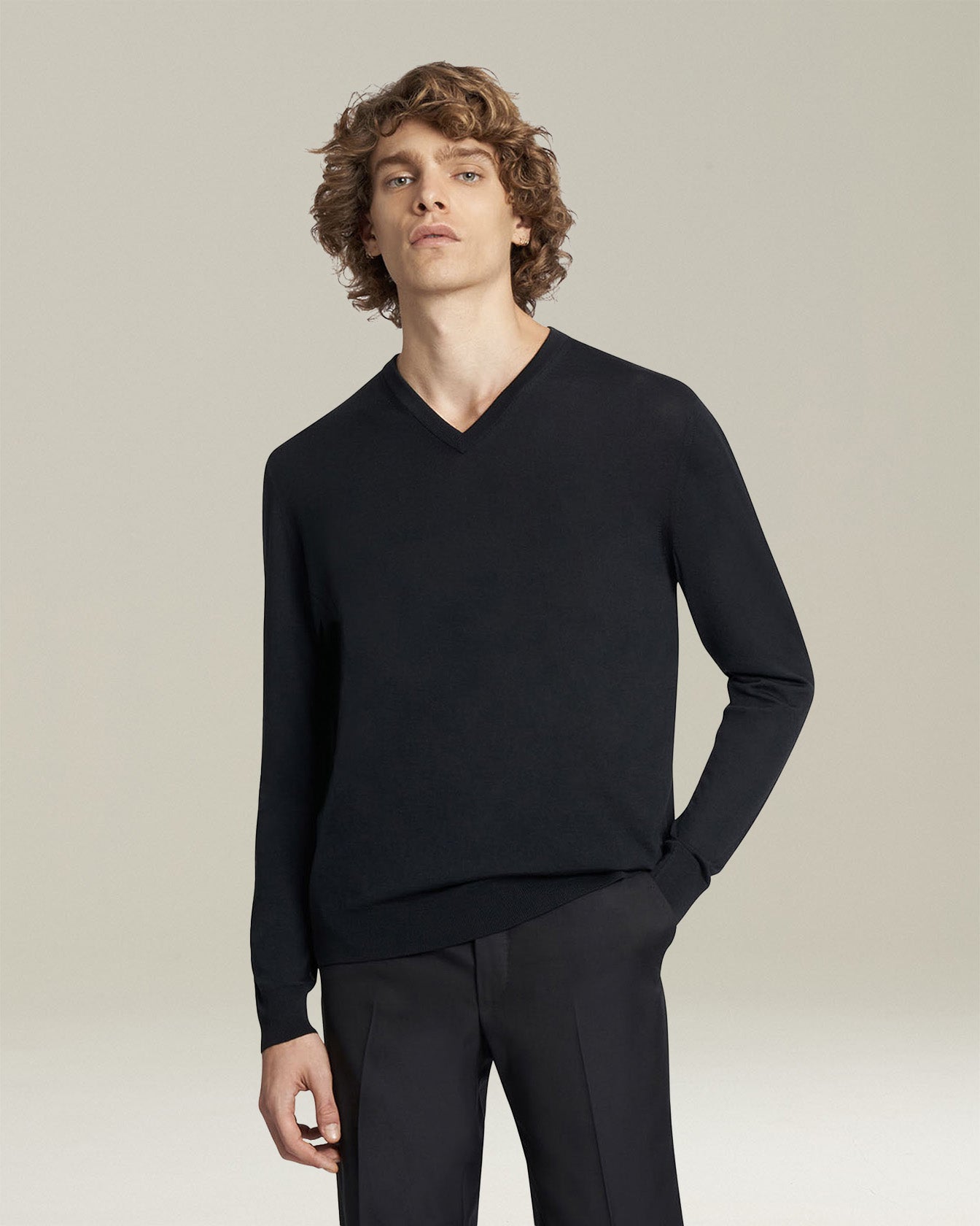 JERSEY V-NECK WOOL