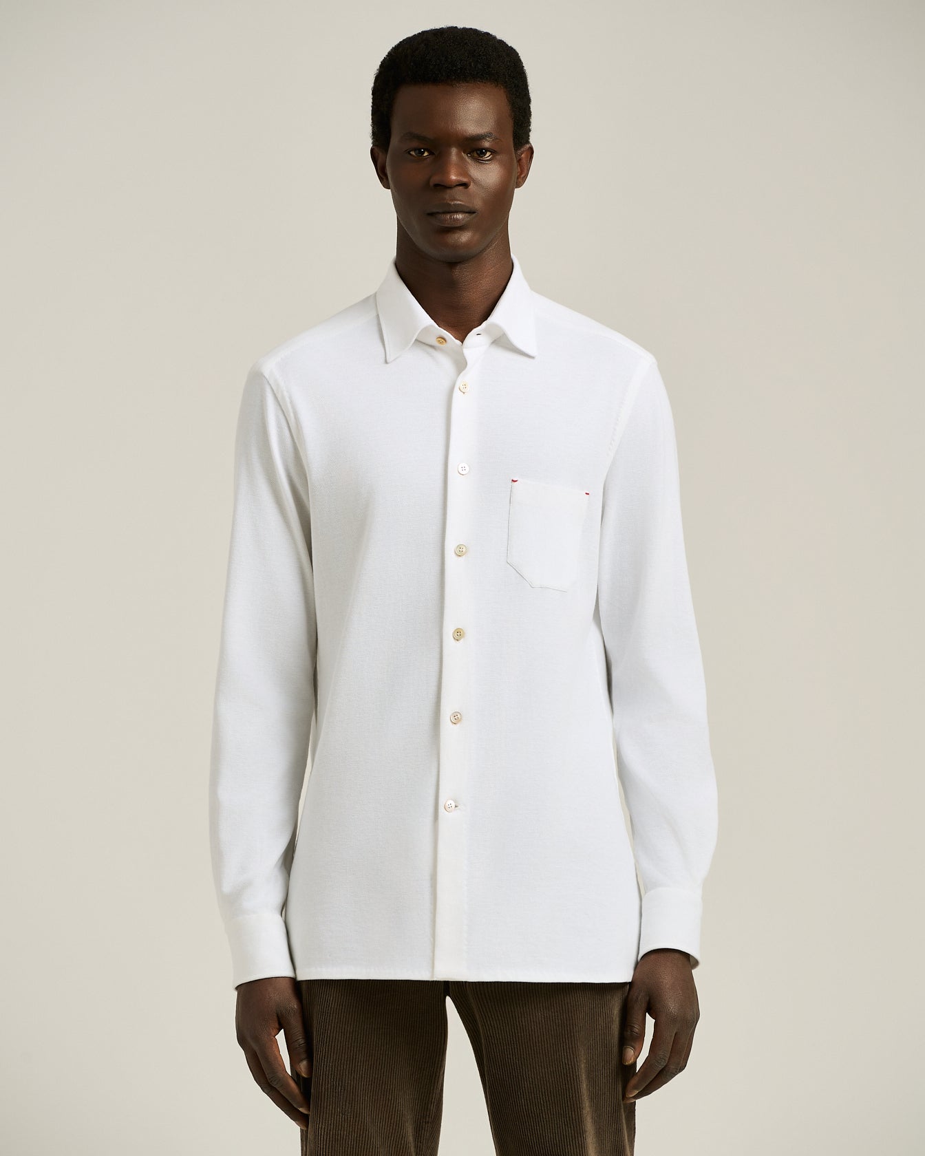NERANO' SHIRT IN PURE WHITE COTTON JERSEY