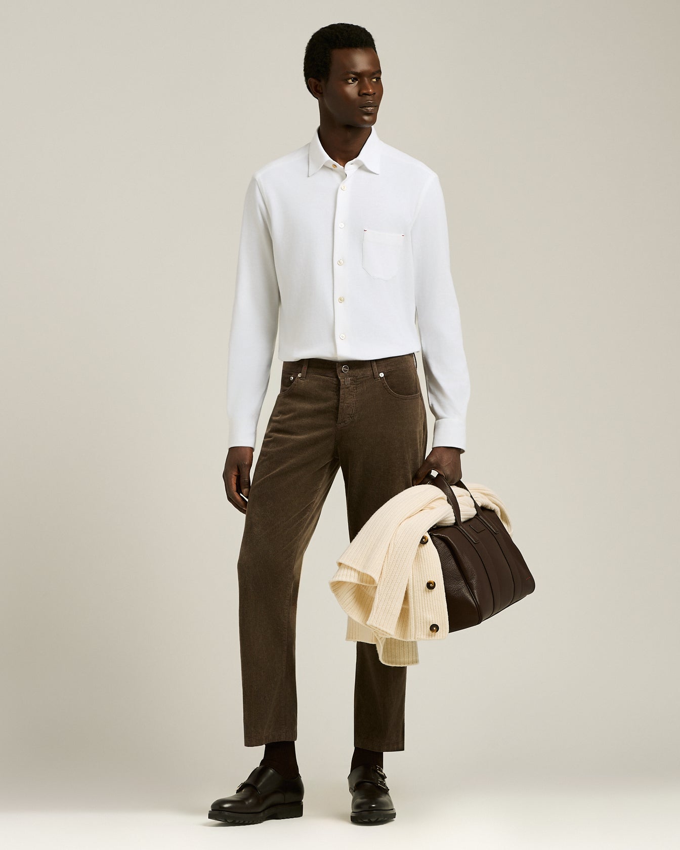 NERANO' SHIRT IN PURE WHITE COTTON JERSEY