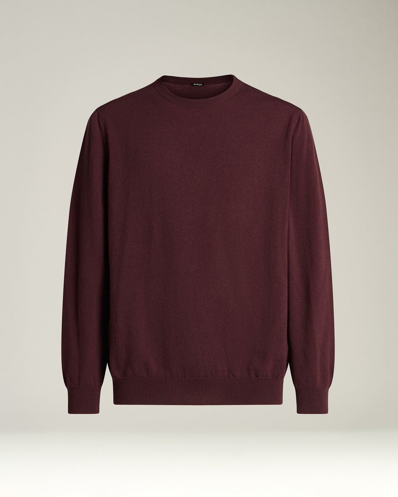 men's burgundy pure cashmere crew neck sweater