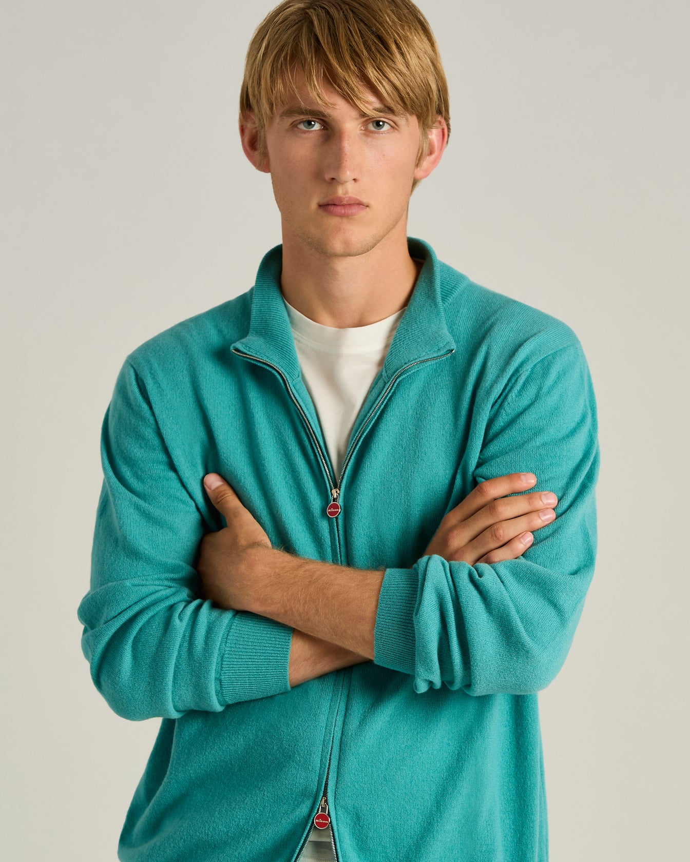 men's pure cashmere sweater with zip