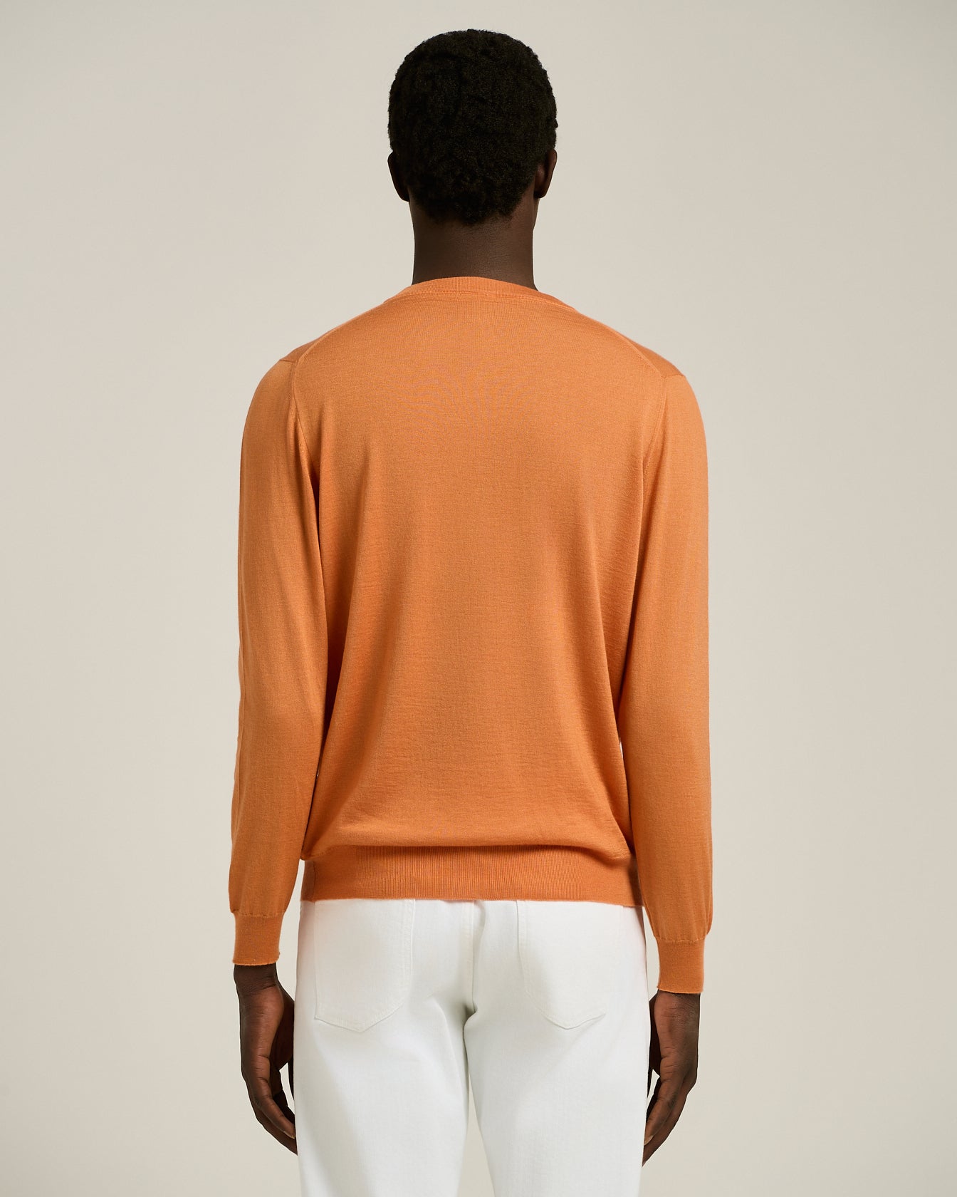 MANGO ORANGE V-NECK SWEATER IN CASHMERE AND SILK