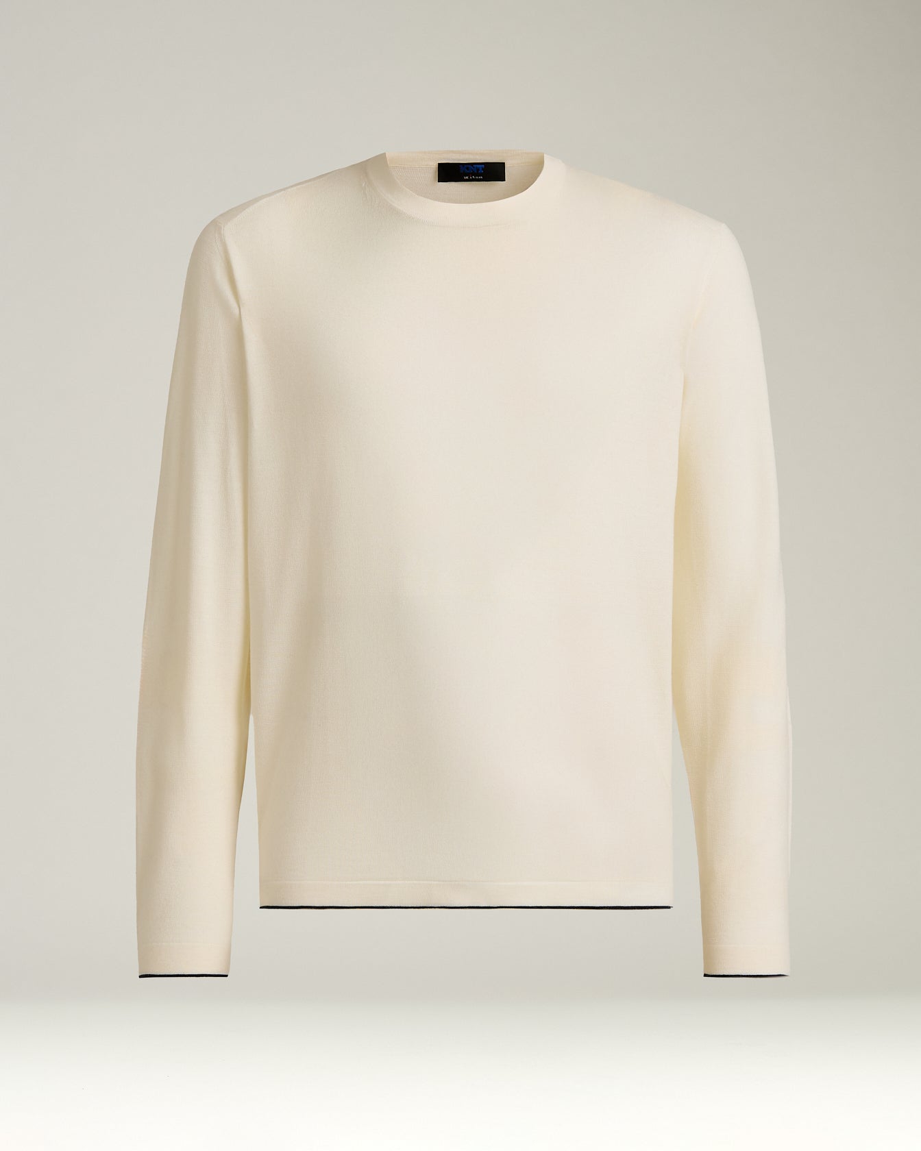 men's white extra fine wool long sleeve t-shirt