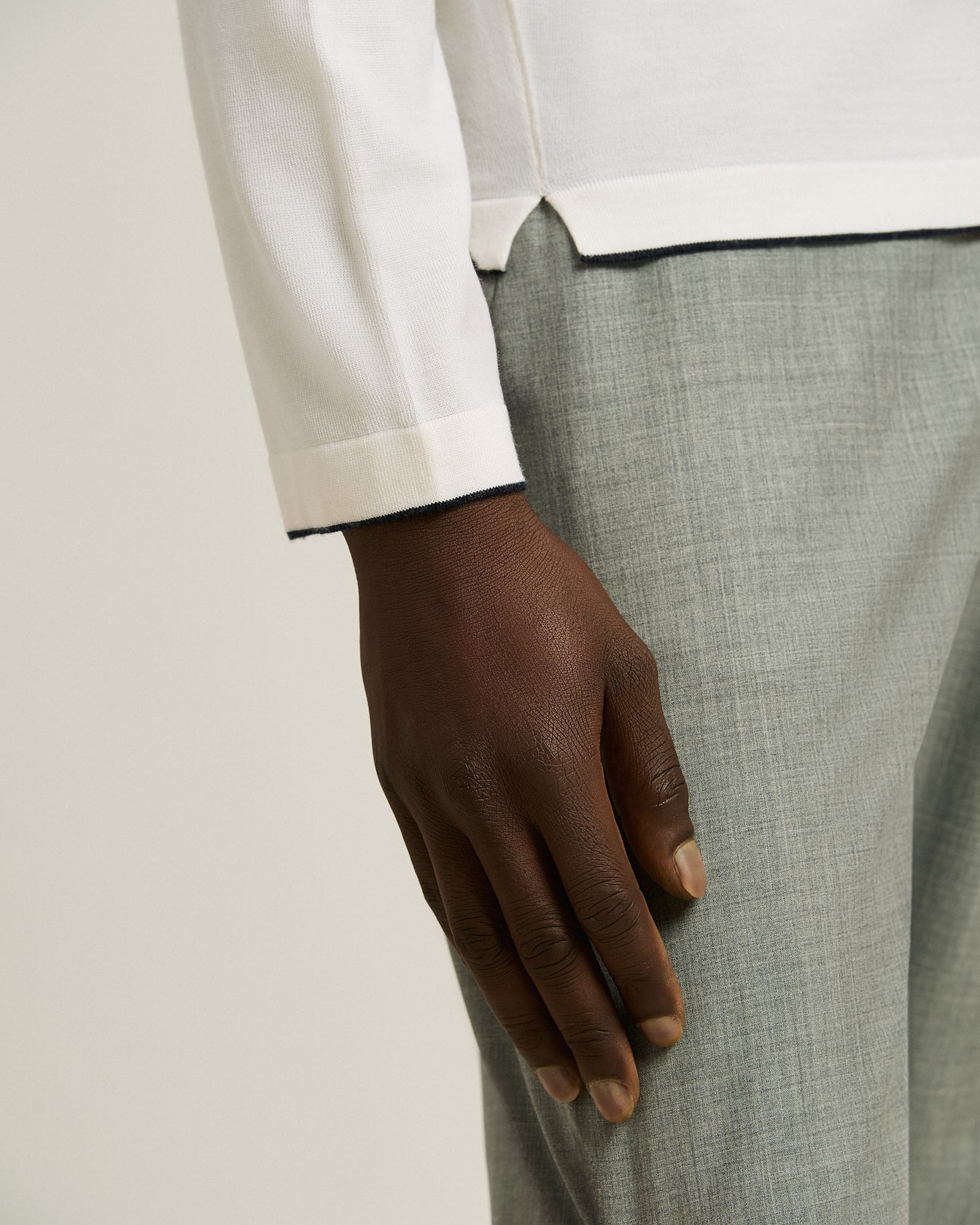 men's white extra fine wool long sleeve t-shirt