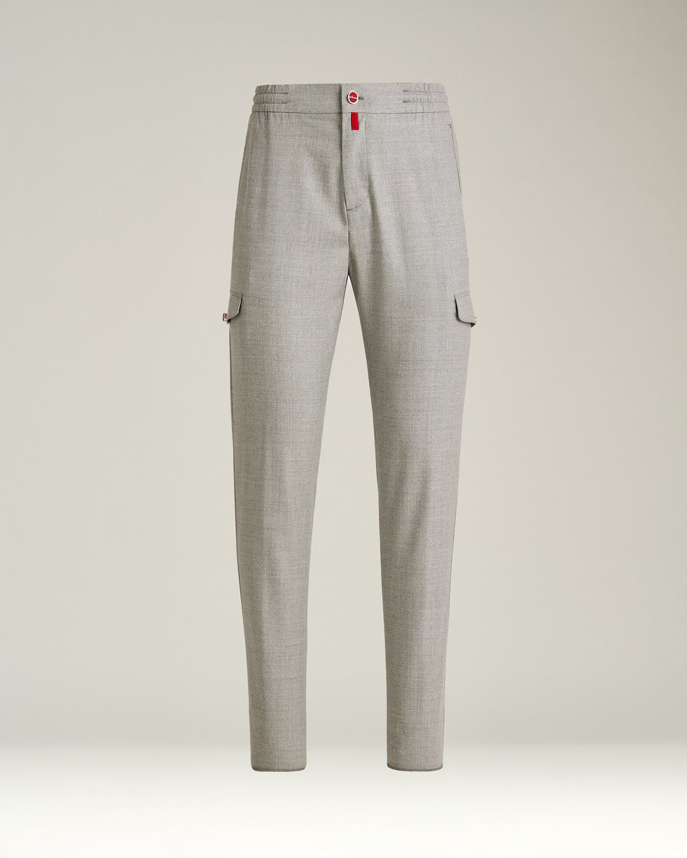 men's grey melange wool cargo trousers
