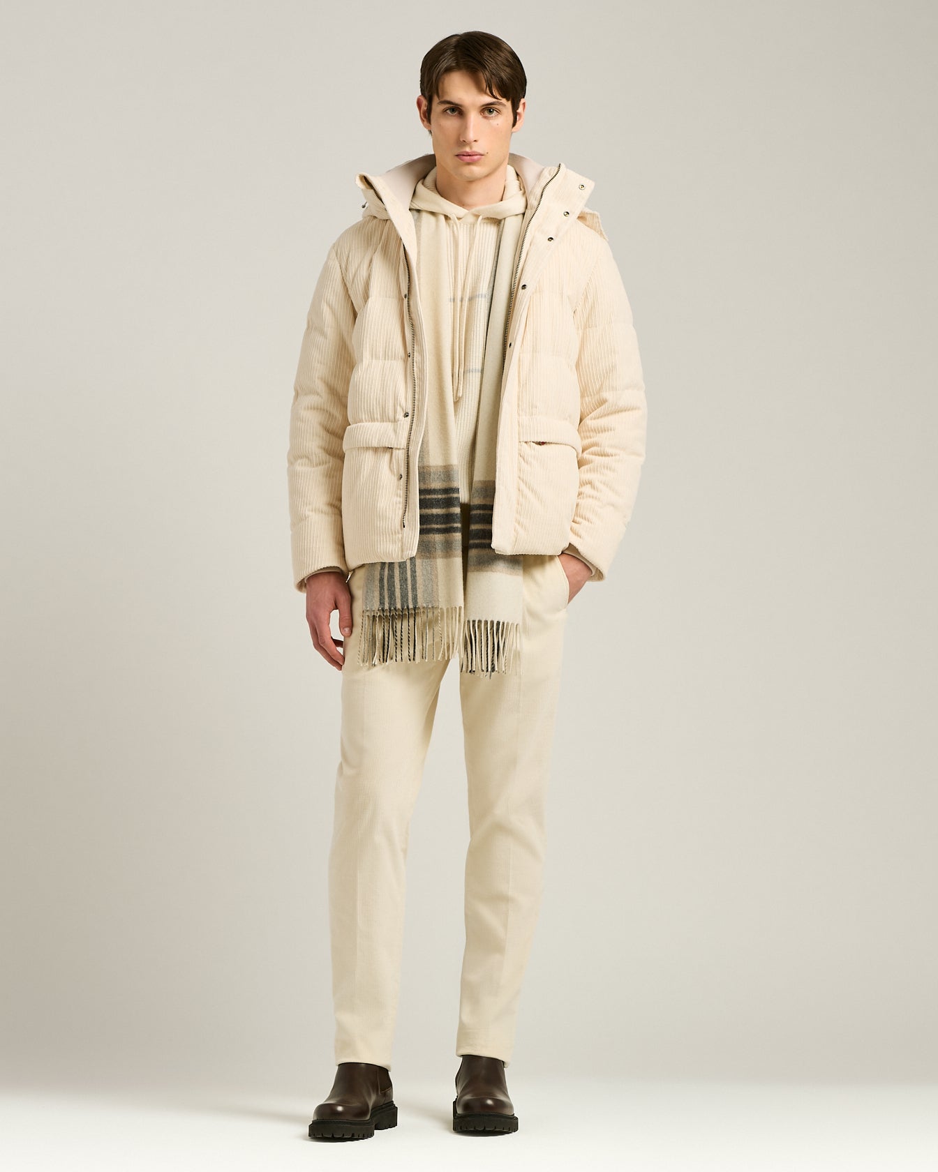 IVORY FINE-CORDUROY TROUSERS