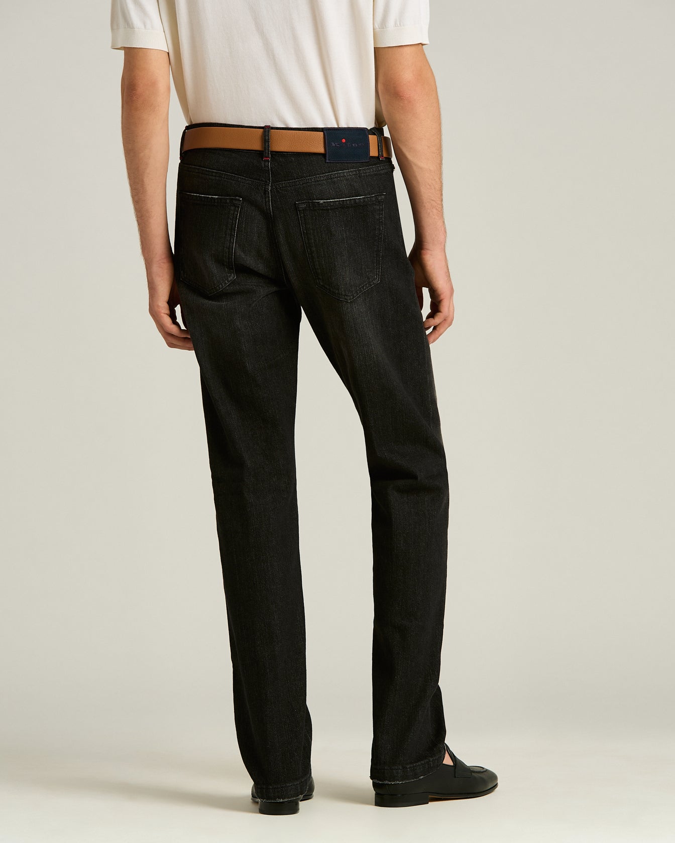 men's black 5-pocket stretch cotton denim jeans