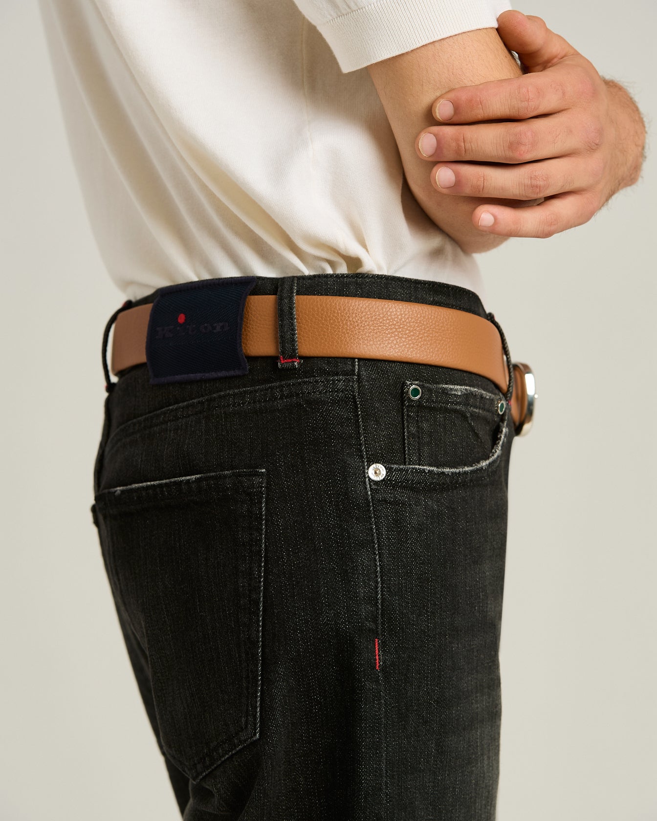 men's black 5-pocket stretch cotton denim jeans