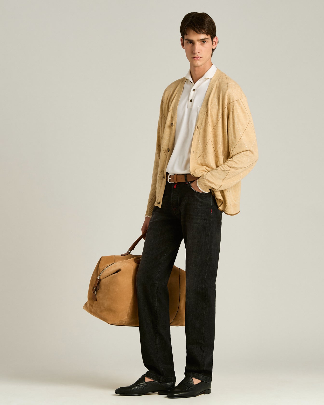 men's black 5-pocket stretch cotton denim jeans