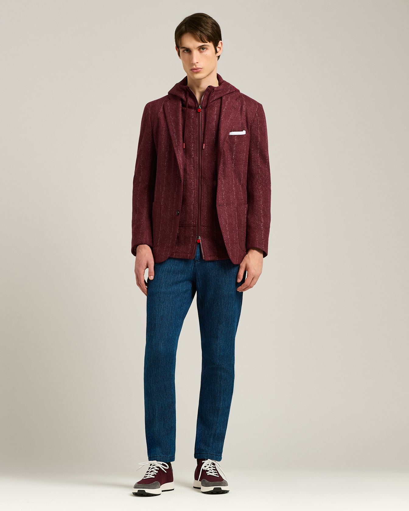 men's blue stretch cotton denim trousers