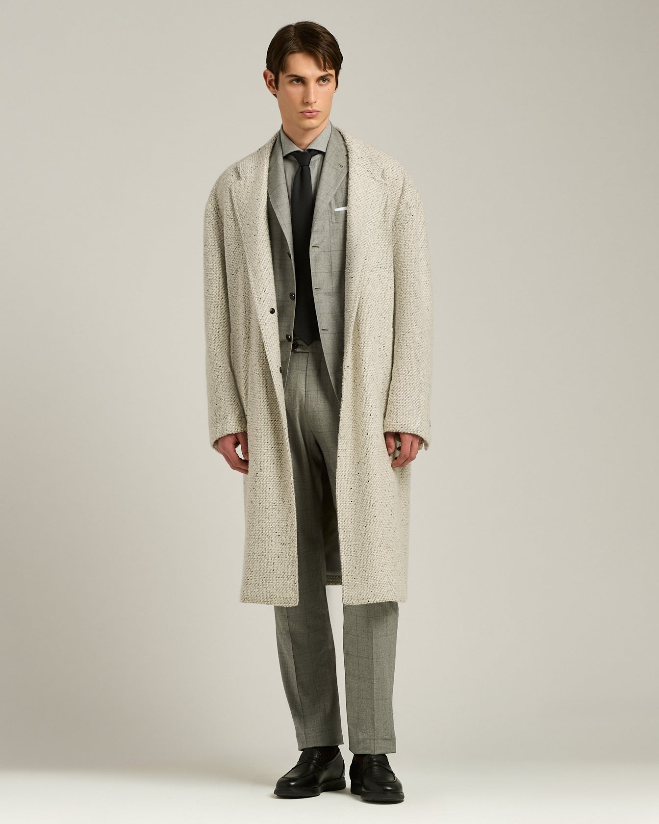 BLACK DEERSKIN LOAFERS WITH RUBBER SOLE