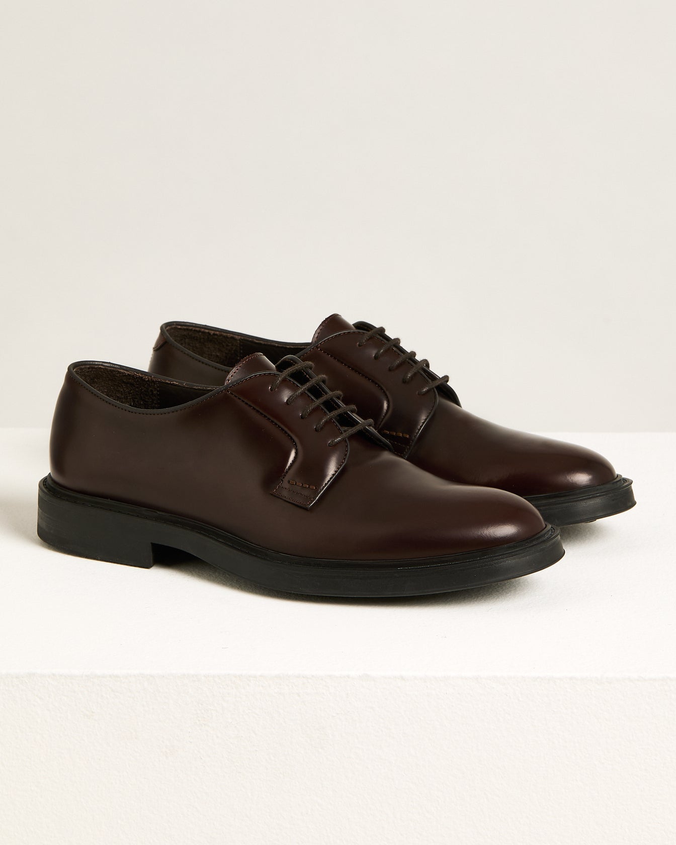 men's bordeaux smooth calfskin derby rubber sole