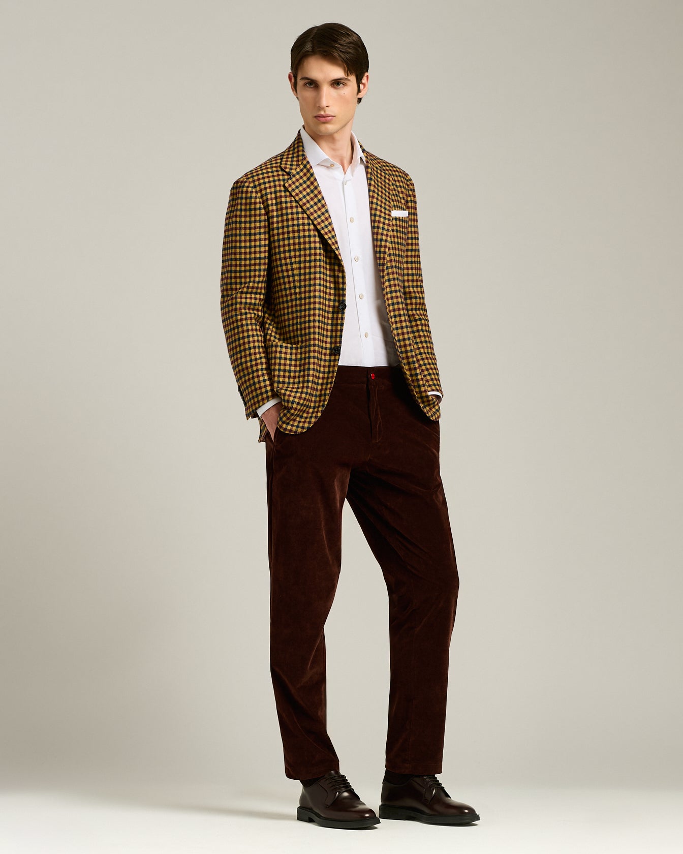 men's bordeaux smooth calfskin derby rubber sole