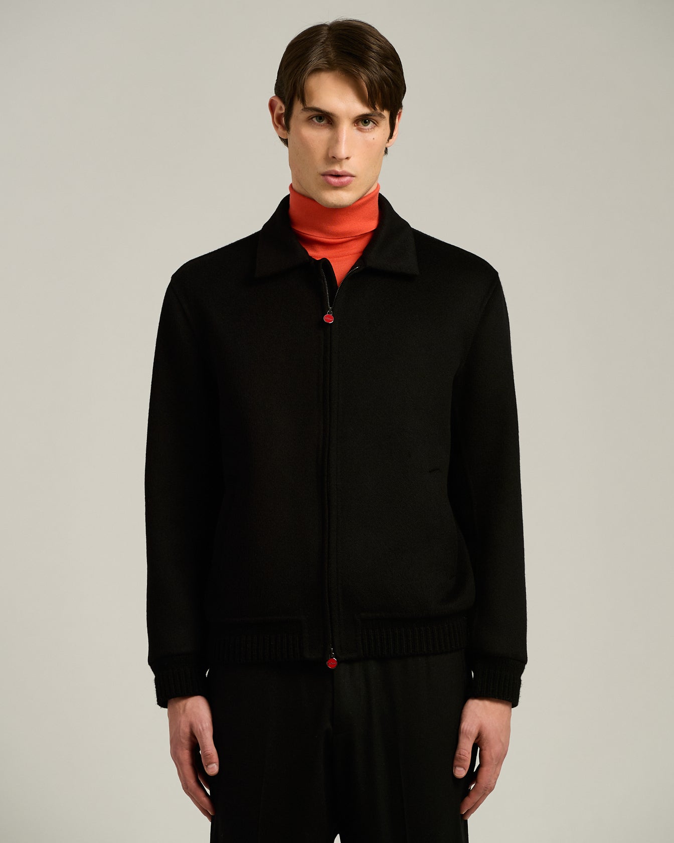 BOMBER IN PURE BLACK CASHMERE