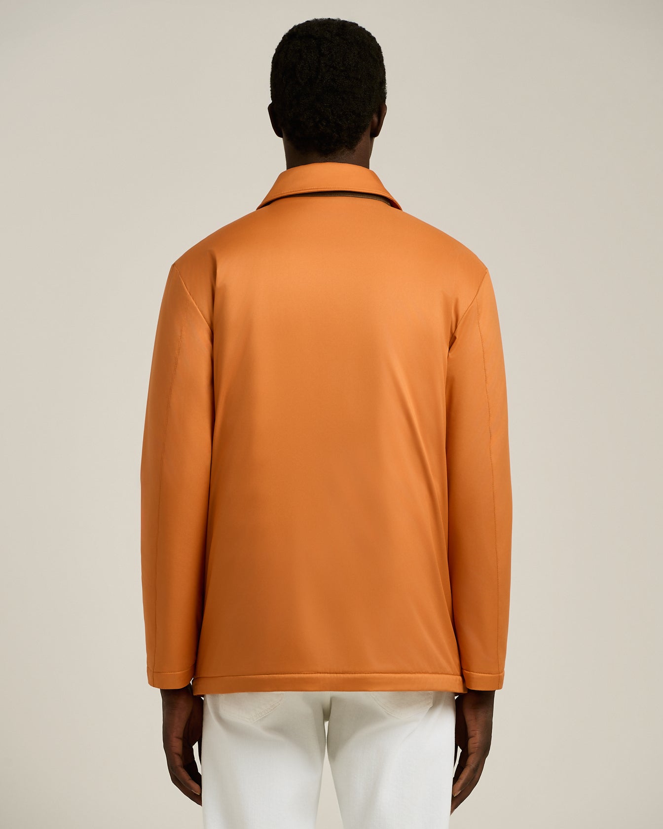 LIGHT ORANGE TECHNICAL FABRIC OVERSHIRT