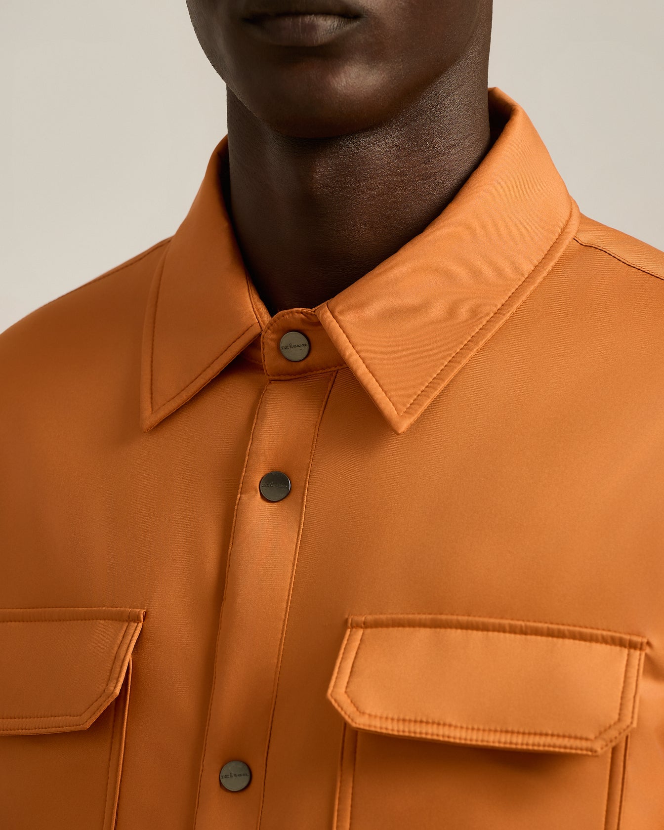 LIGHT ORANGE TECHNICAL FABRIC OVERSHIRT