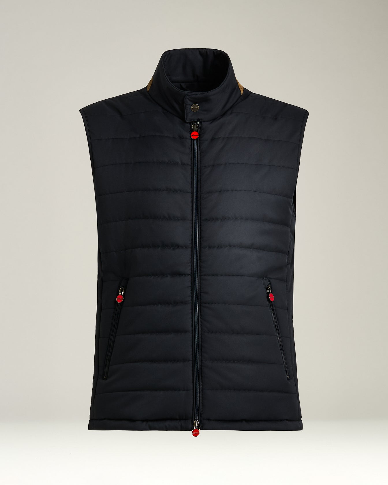 padded gilet in navy technical fabric